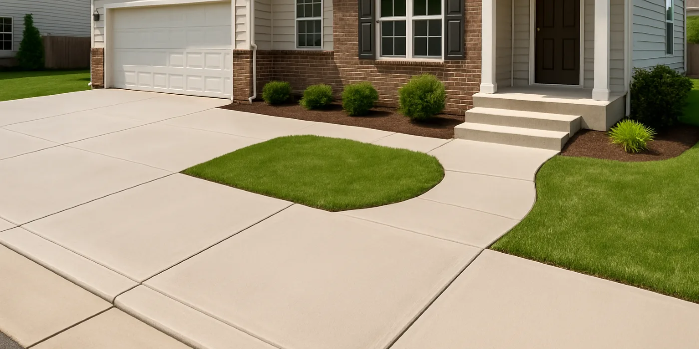 a concrete porch and sidewalk from Concrete King Dallas in Dallas, TX - Concrete Retaining Walls